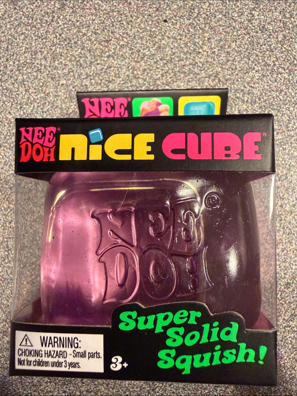 3 Needoh Nice Cube Kids Toy - blue, Purple, pink- Super Solid Squish - Picture 3 of 4